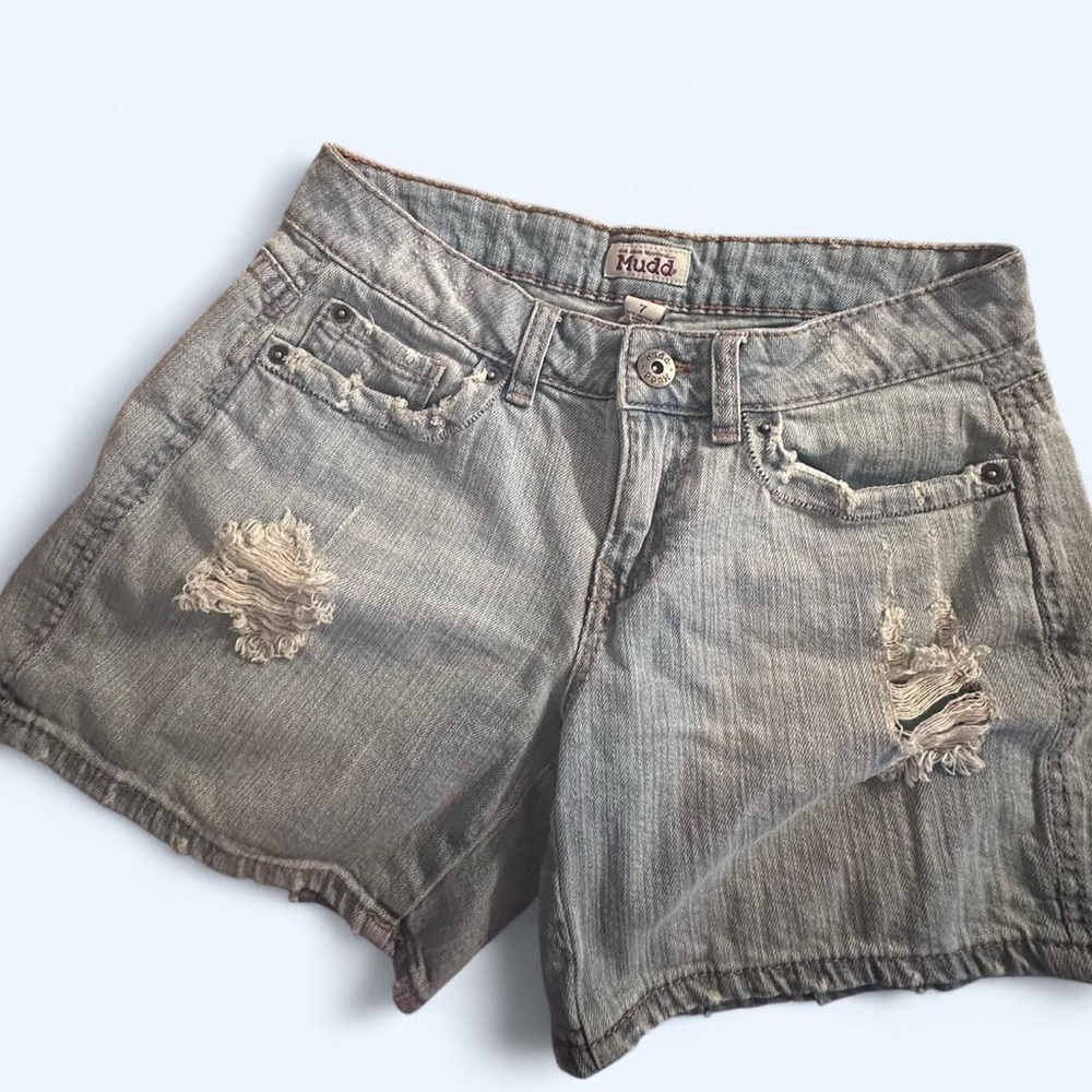 Mudd Distressed Blue Jean Shorts